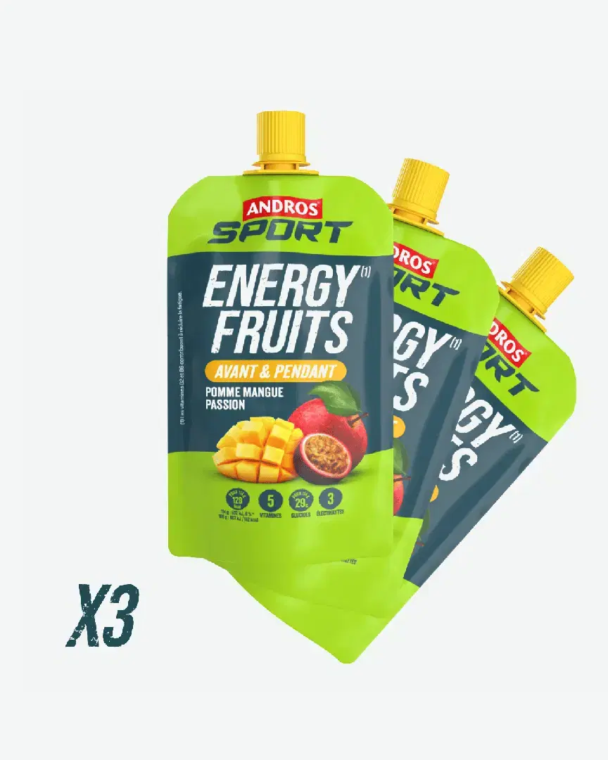 Andros Gourde Energy Fruits Pomme Mangue Fruit De La Passion 114G - 50137500 (0) au meilleur prix !