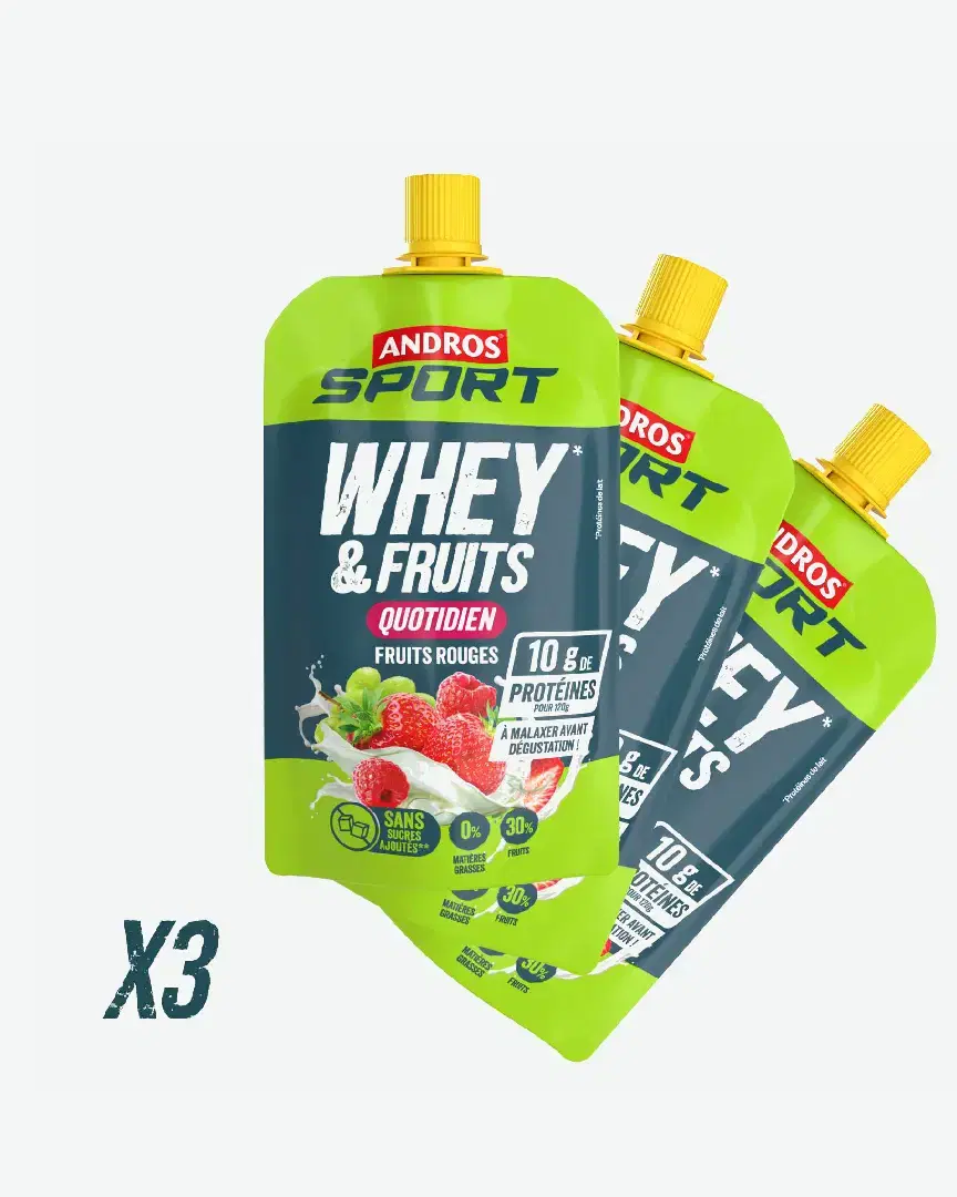 Andros Gourdes Whey & Fruits Fruits Rouges 120G - 501381740001 (0) au meilleur prix !