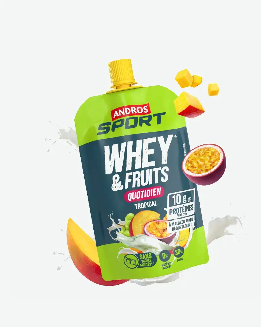 Andros Gourdes Whey & Fruits Tropical 120G - 501381730001 (0) au meilleur prix !