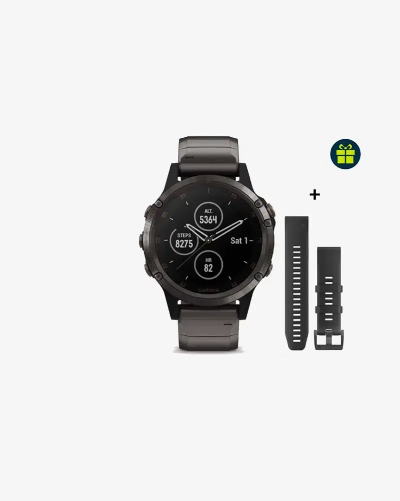 Garmin Fenix 5 Plus Sapphire Titane - Pack Bracelet - 010-01988-03 (0) au meilleur prix !