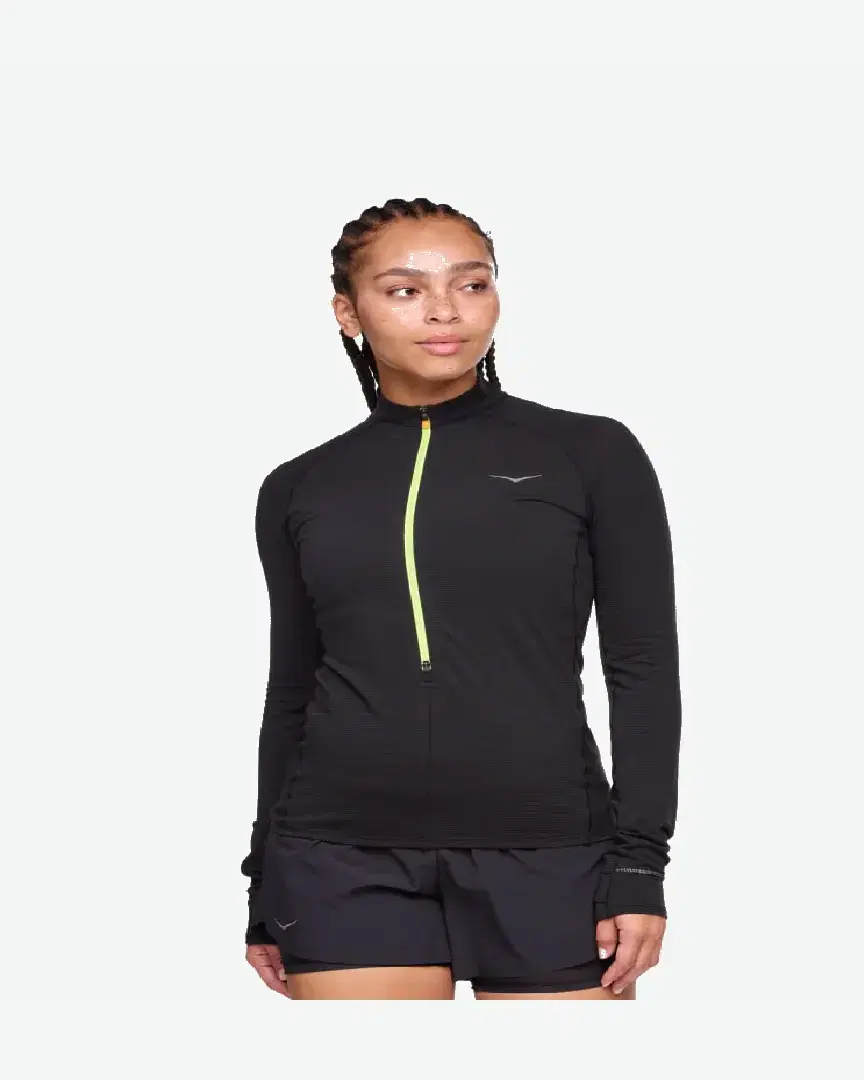 Hoka Haut À Manches Longues Basezip - 1156112-BLK (0) au meilleur prix !