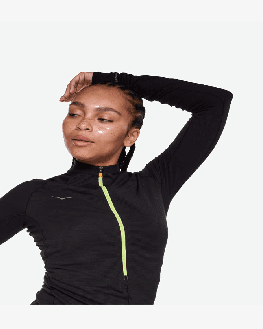 Hoka Haut À Manches Longues Basezip W - 1156112-BLK (4) au meilleur prix !