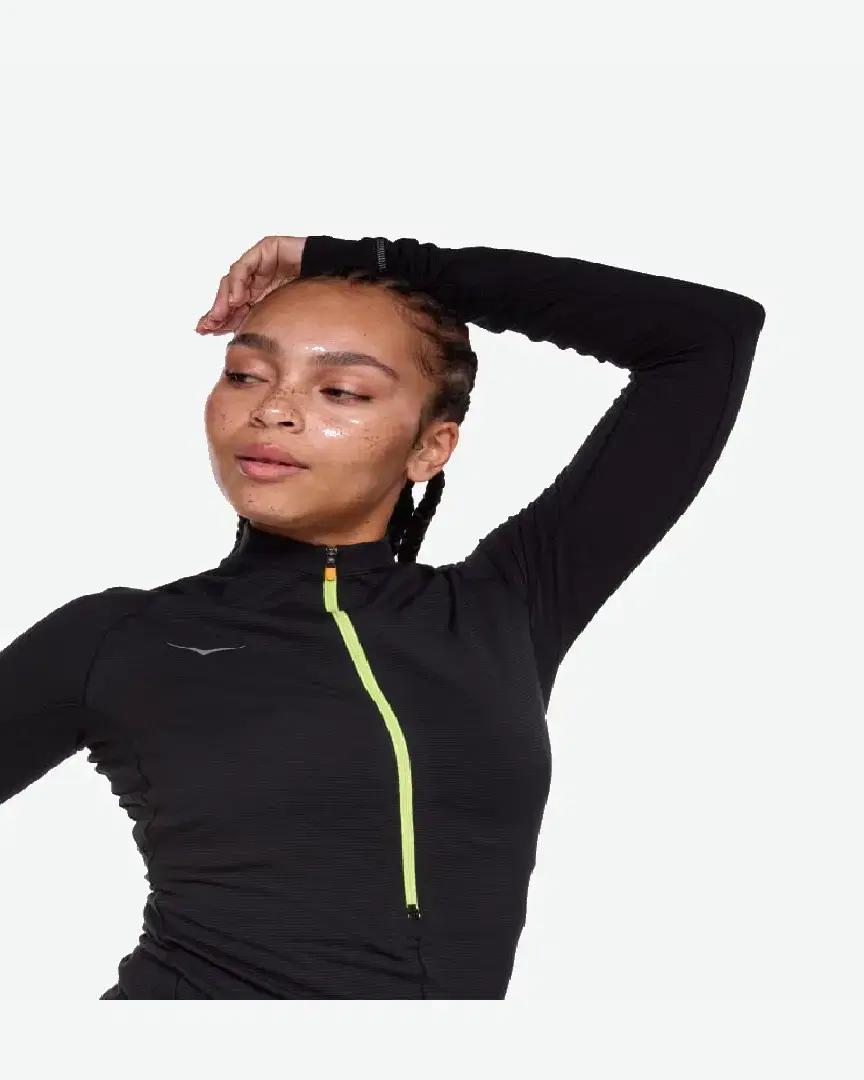 Hoka Haut À Manches Longues Basezip W - 1156112-BLK (5) au meilleur prix !