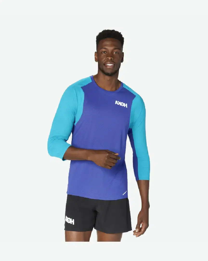 Hoka T-Shirt À Manches Trois-Quarts Glide - 1123726-BLNG (0) au meilleur prix !