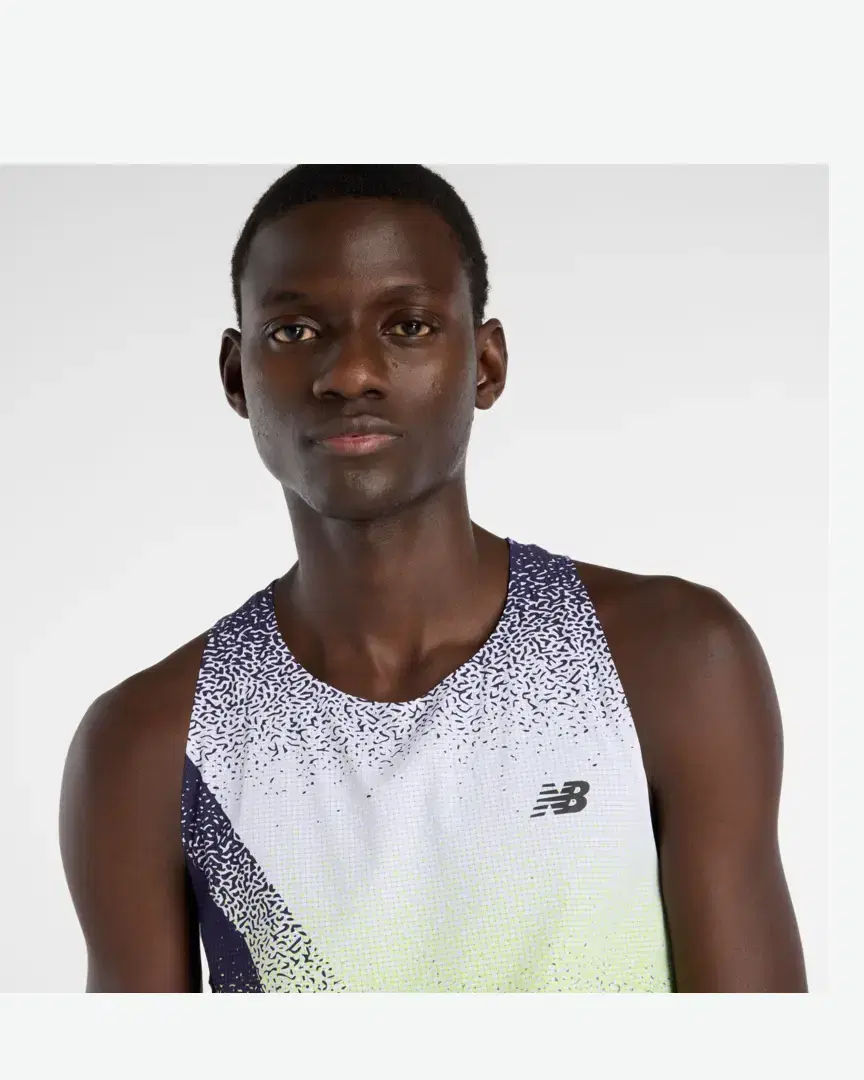 New Balance Race Day Ultra Light Printed Singlet M - MT61934JEPU (5) au meilleur prix !