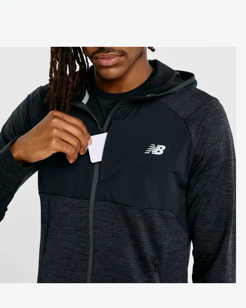 New Balance Rc Essential Hooded Full Zip M - MJ43206BK (5) au meilleur prix !